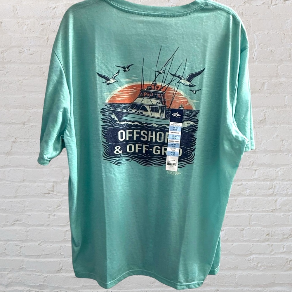 Fish N Vibe XL Performance Fishing Tee NWT‎ “Offshore & Off-Grid”